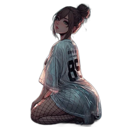 dress, robot, creature, hair transparent PNG cut-out