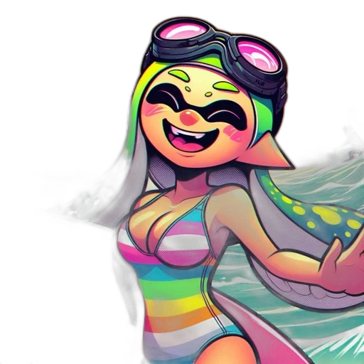 concept art, watercolor, vaporwave, cartoon transparent PNG cut-out
