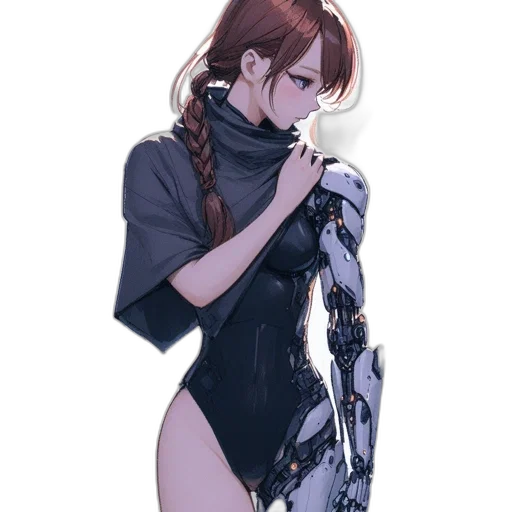 robot, dress, jacket, weapon transparent PNG cut-out