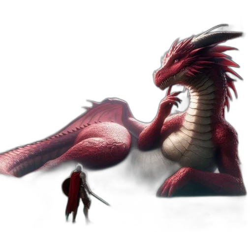 dragon, creature, animal, staff transparent PNG cut-out