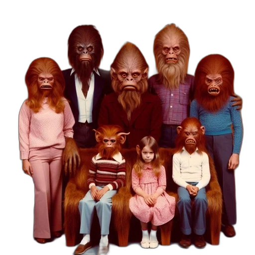 mask, hair, creature, staff transparent PNG cut-out