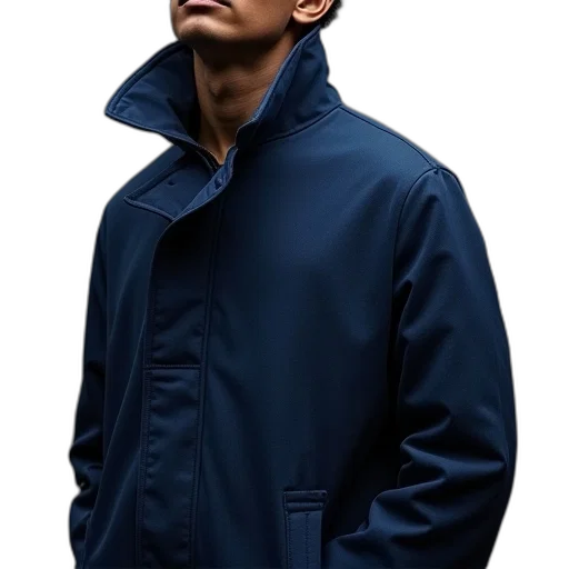 jacket, staff, face, photorealistic transparent PNG cut-out