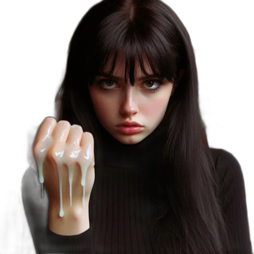face, hair, jewelry, jacket transparent PNG cut-out