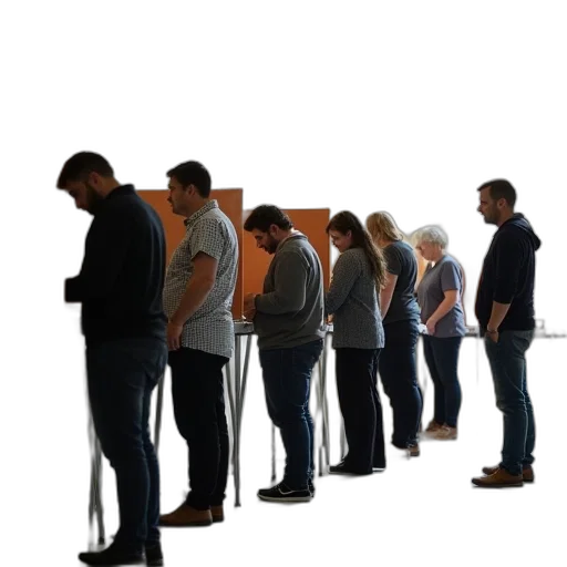 staff, voters, line, front transparent PNG cut-out