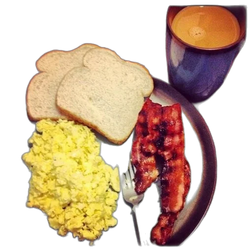 food, photorealistic, plate, scrambled transparent PNG cut-out