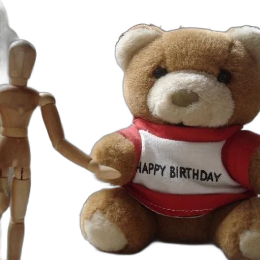 3d render, teddy, bear, wearing transparent PNG cut-out