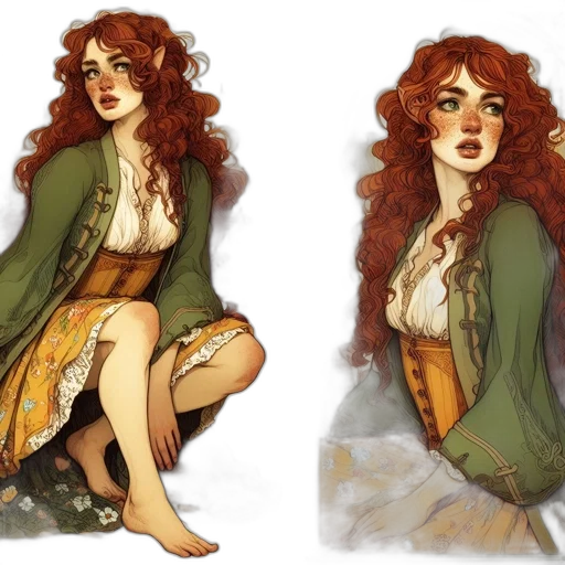 dress, concept art, fantasy art, comic book art transparent PNG cut-out