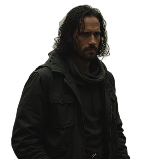 jacket, weapon, concept art, photorealistic transparent PNG cut-out