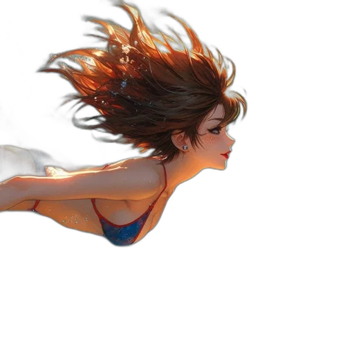 hair, dress, concept art, comic book art transparent PNG cut-out