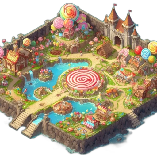 concept art, fantasy art, 3d render, colorful transparent PNG cut-out