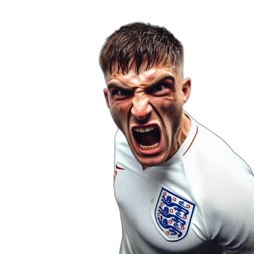 face, photorealistic, english, football transparent PNG cut-out