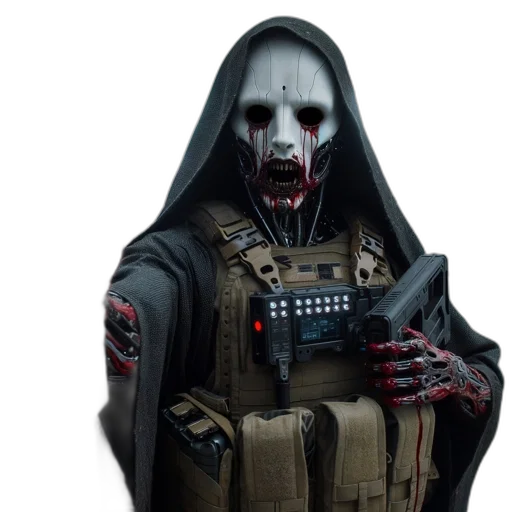 mask, jacket, concept art, cyberpunk transparent PNG cut-out
