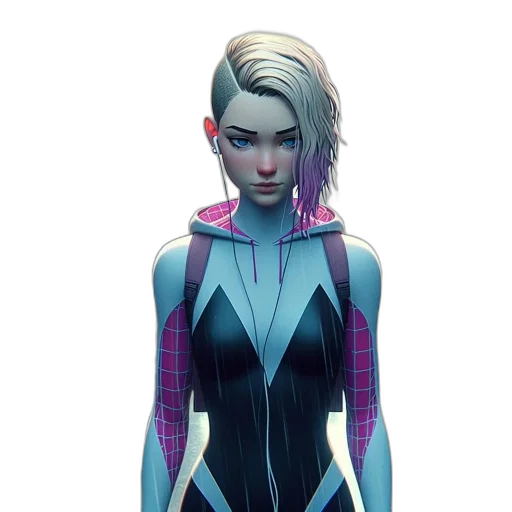 jacket, comic book art, concept art, cyberpunk transparent PNG cut-out