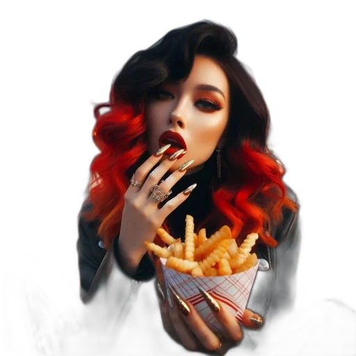 food, crown, photorealistic, vaporwave transparent PNG cut-out