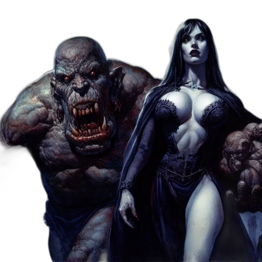 comic book art, concept art, fantasy art, nighttime transparent PNG cut-out