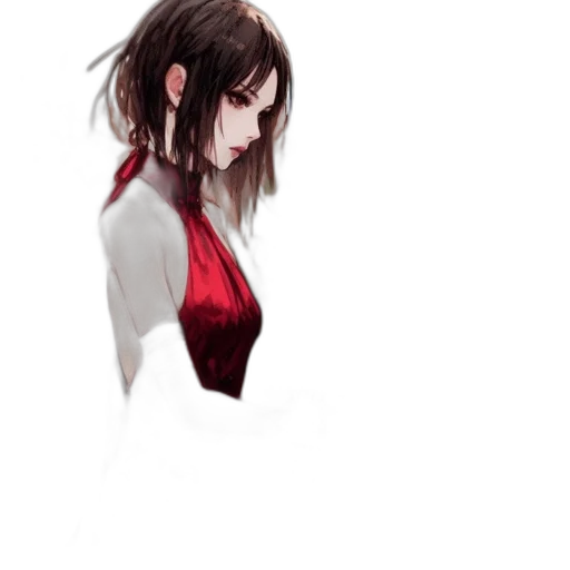 dress, jacket, face, staff transparent PNG cut-out