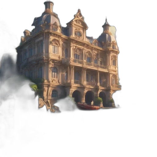 building, concept art, 3d render, photorealistic transparent PNG cut-out
