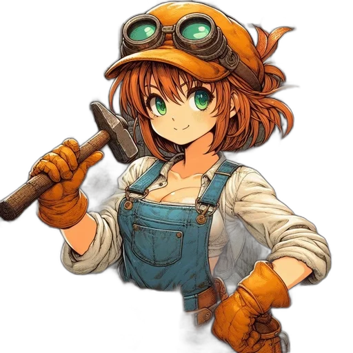 weapon, staff, hat, robot transparent PNG cut-out