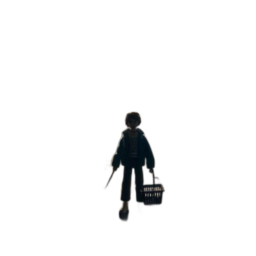 jacket, umbrella, staff, robot transparent PNG cut-out