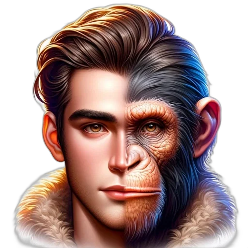 face, animal, photorealistic, fantasy art transparent PNG cut-out