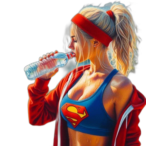 bottle, jacket, comic book art, photorealistic transparent PNG cut-out