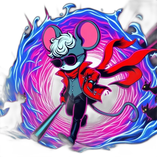 mask, jacket, staff, creature transparent PNG cut-out