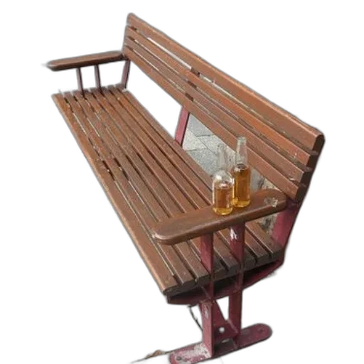 furniture, wooden, bench, two transparent PNG cut-out