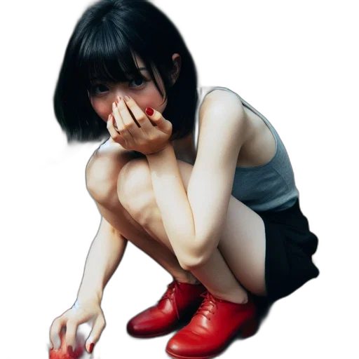 face, dress, shoes, jewelry transparent PNG cut-out