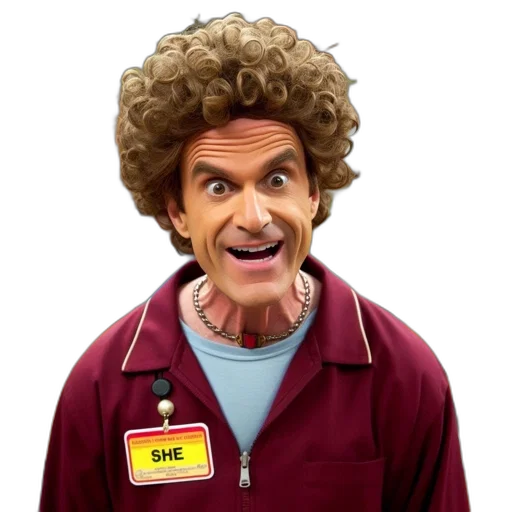 staff, jacket, face, hair transparent PNG cut-out