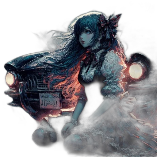 dress, robot, weapon, fantasy art transparent PNG cut-out