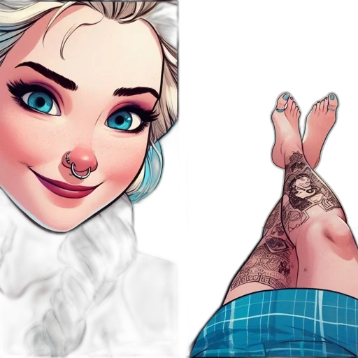 dress, face, concept art, comic book art transparent PNG cut-out