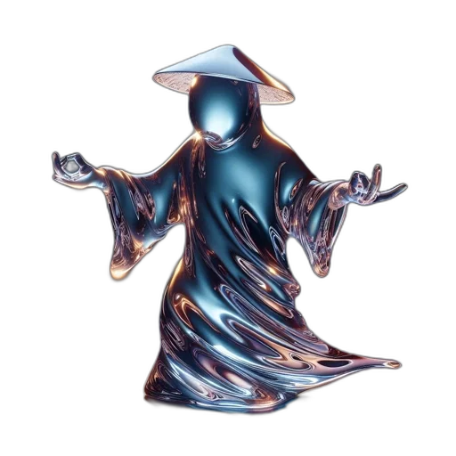 dress, staff, creature, robot transparent PNG cut-out