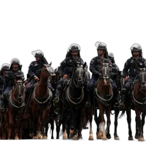 concept art, group, mounted, police transparent PNG cut-out
