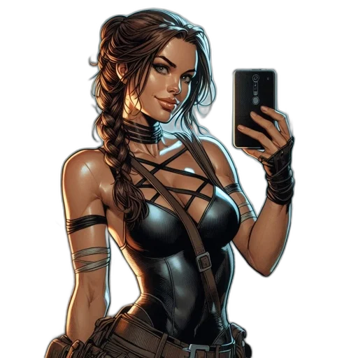 dress, comic book art, cyberpunk, fantasy art transparent PNG cut-out