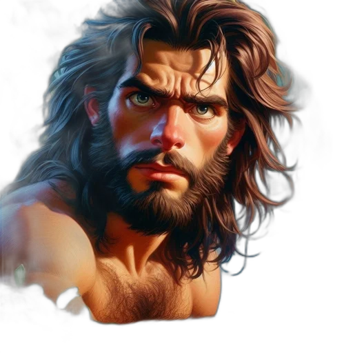 face, hair, fantasy art, photorealistic transparent PNG cut-out