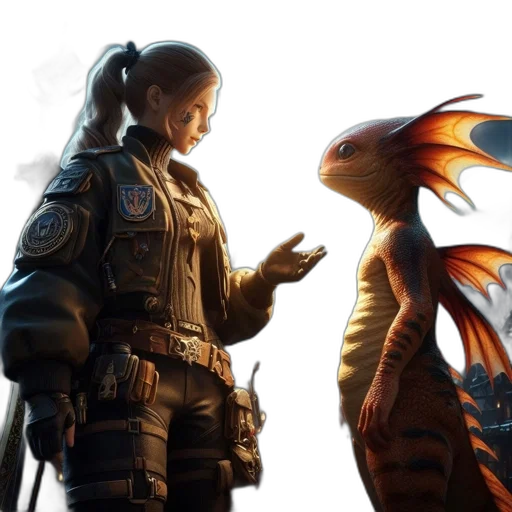 dragon, concept art, fantasy art, 3d render transparent PNG cut-out