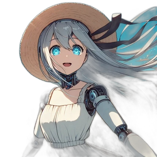 hat, staff, robot, weapon transparent PNG cut-out