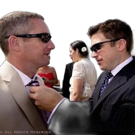 two, men, suits, adjust transparent PNG cut-out