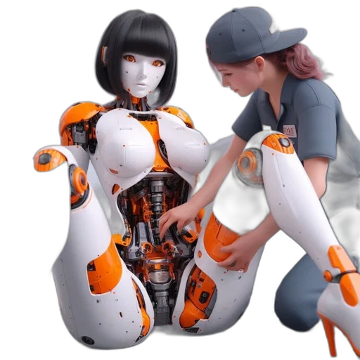 robot, cyberpunk, 3d render, concept art transparent PNG cut-out