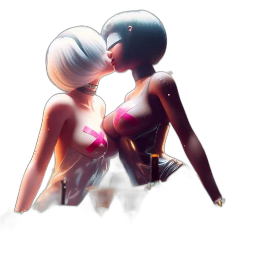 robot, concept art, anime, 3d render transparent PNG cut-out