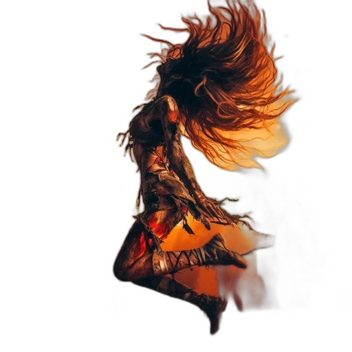 hair, dragon, dress, jacket transparent PNG cut-out