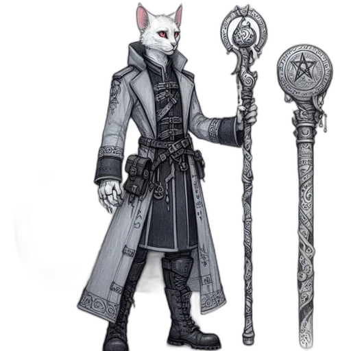 staff, sword, weapon, jacket transparent PNG cut-out