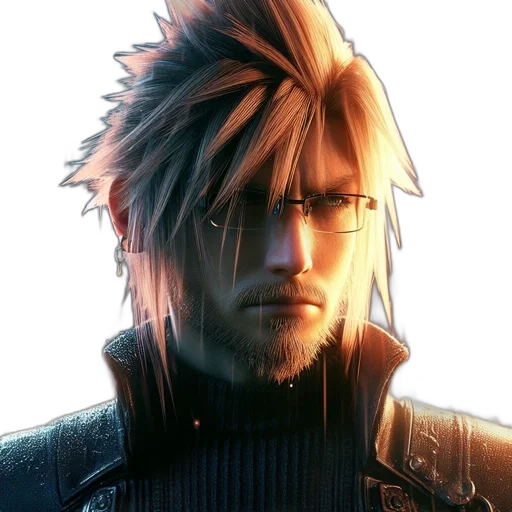 jacket, face, concept art, photorealistic transparent PNG cut-out