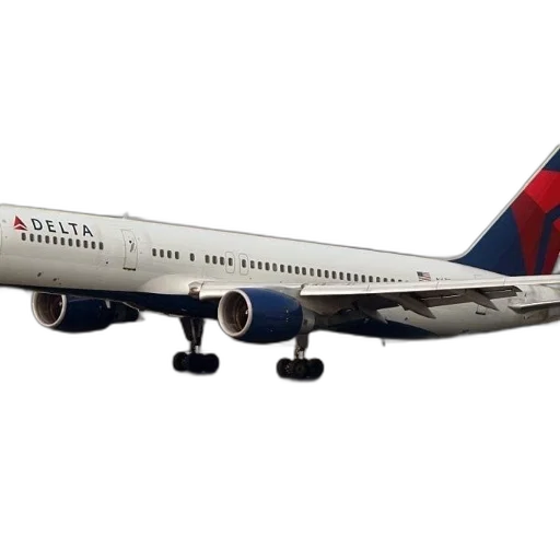 delta, airplane, runway, smoke transparent PNG cut-out
