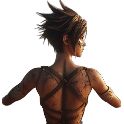 hair, creature, concept art, 3d render transparent PNG cut-out