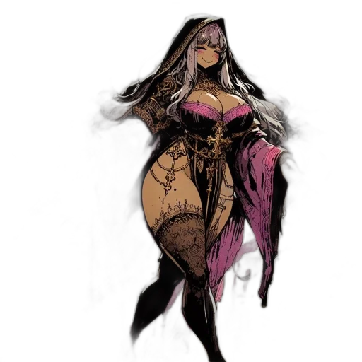 dress, concept art, comic book art, fantasy art transparent PNG cut-out