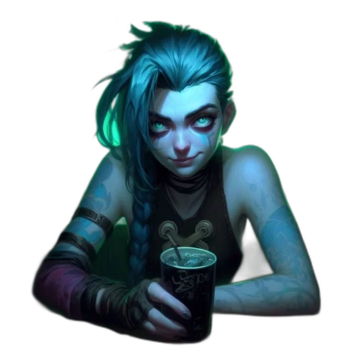 face, fantasy art, concept art, cyberpunk transparent PNG cut-out