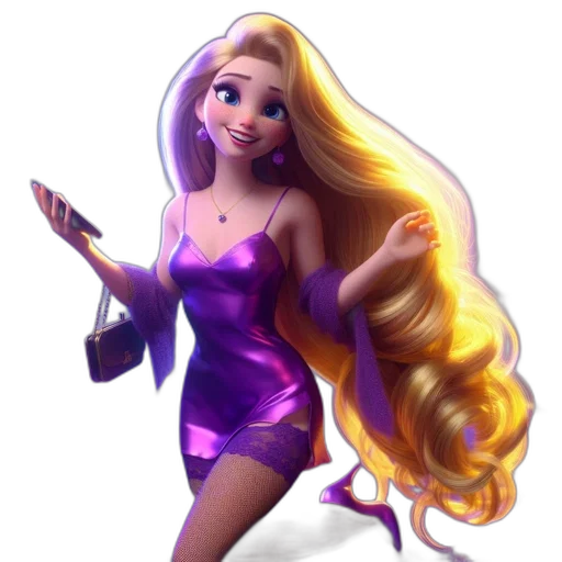 dress, hair, concept art, cartoon transparent PNG cut-out