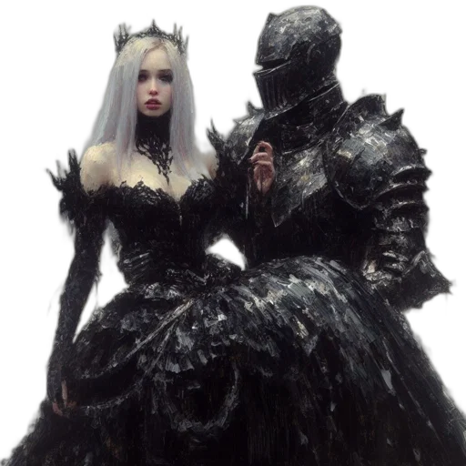 dress, mask, crown, fantasy art transparent PNG cut-out
