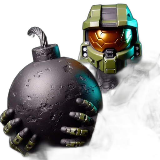 robot, mask, concept art, 3d render transparent PNG cut-out